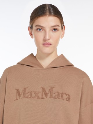 Темно-бежевое худи Max Mara с логотипом: фото 3 - Invogue