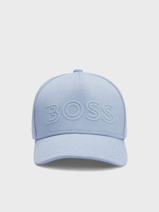 Блакитна кепка BOSS з логотипом: фото - Invogue