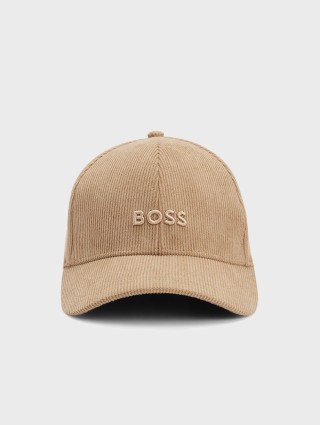Бежевая кепка BOSS с логотипом: фото - Invogue