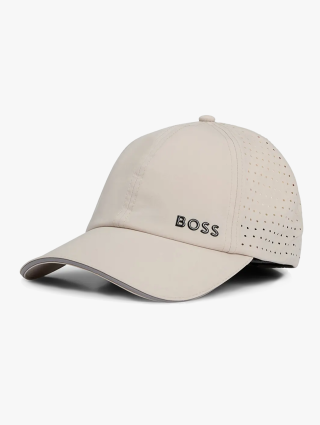 Бежевая кепка Boss из тафты: фото - Invogue