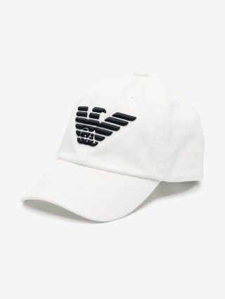 Белая кепка Emporio Armani хлопчатобумажная: фото - Invogue