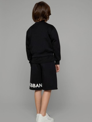 Чорний світшот DOLCE&GABBANA з логотипом oversize fit: фото 3 - Invogue