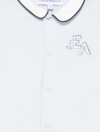 Светло-голубой комплект EMPORIO ARMANI KIDS из комбинезона и шапочки: фото 2 - Invogue