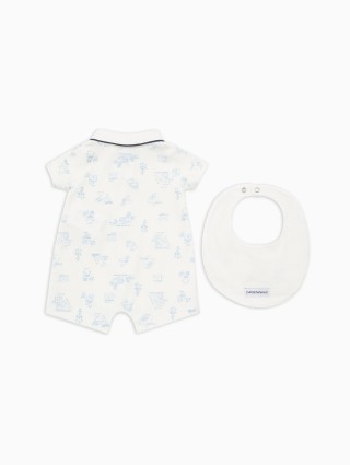 Комплект EMPORIO ARMANI KIDS из комбинезона и слюнявчика: фото 1 - Invogue