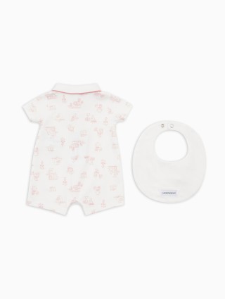 Комплект EMPORIO ARMANI KIDS из комбинезона и слюнявчика: фото 1 - Invogue