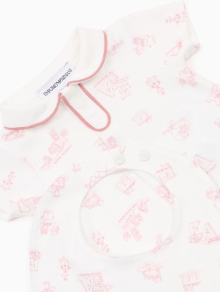 Комплект EMPORIO ARMANI KIDS из комбинезона и слюнявчика: фото 2 - Invogue