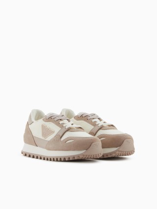 Бежеві кросівки Emporio Armani з логотипом: фото 1 - Invogue