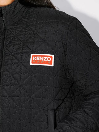 Чорна куртка-пуховик KENZO з прихованим капюшоном: фото 5 - Invogue