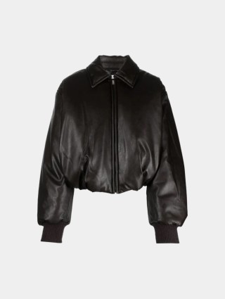 Коричневая куртка-бомбер Acne Studios свободного кроя: фото - Invogue