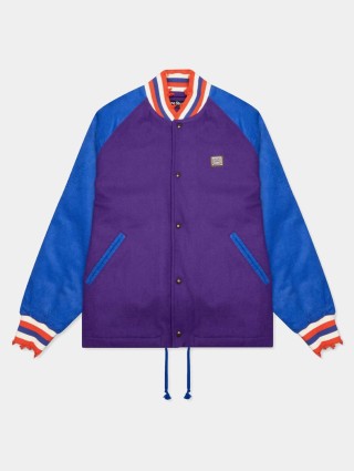 Фіолетова куртка Acne Studios з логотипом: фото - Invogue