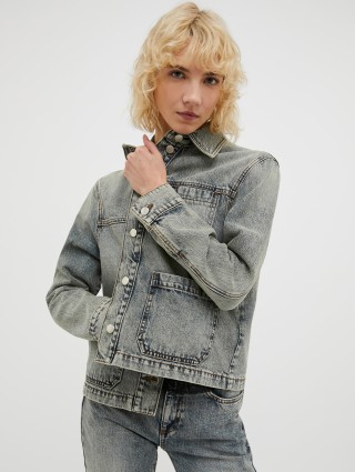 Серая куртка Max&Co джинсовая: фото 1 - Invogue