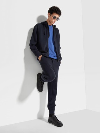 Темно-синее худи Zegna из смеси шерсти: фото 1 - Invogue