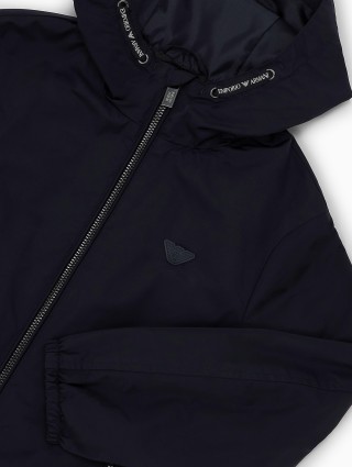 Темно-синяя куртка Emporio Armani с капюшоном: фото 2 - Invogue