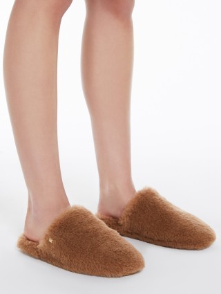 Темно-бежевые мюли Max Mara Teddy: фото 1 - Invogue