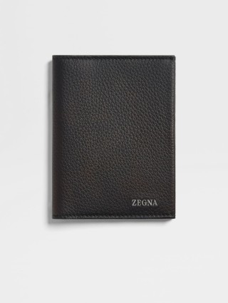 Черная обложка для паспорта ZEGNA из кожи: фото - Invogue