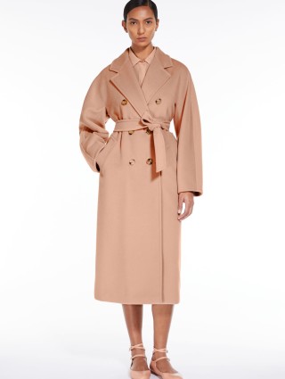 Светло-розовое пальто MAX MARA из смеси шерсти и кашемира: фото 4 - Invogue