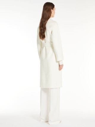 Молочное пальто MAX MARA из шерсти, шелка и кашемира: фото 2 - Invogue