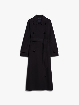 Черный тренч Max Mara из шерсти: фото - Invogue