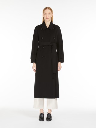 Черный тренч Max Mara из шерсти: фото 1 - Invogue