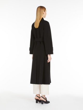 Черный тренч Max Mara из шерсти: фото 2 - Invogue