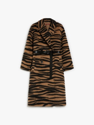 Тигровое пальто Max Mara жаккардовое: фото - Invogue