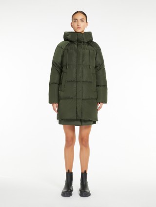 Темно-зелений пуховик WEEKEND MAX MARA стьобаний: фото 1 - Invogue