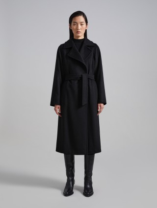 Черное пальто MAX MARA из верблюжьей шерсти: фото 3 - Invogue