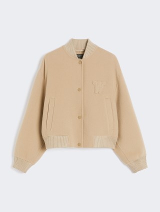 Темно-бежевый бомбер WEEKEND MAX MARA из смеси шерсти: фото - Invogue