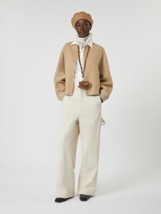 Темно-бежевый бомбер WEEKEND MAX MARA из смеси шерсти: фото 1 - Invogue