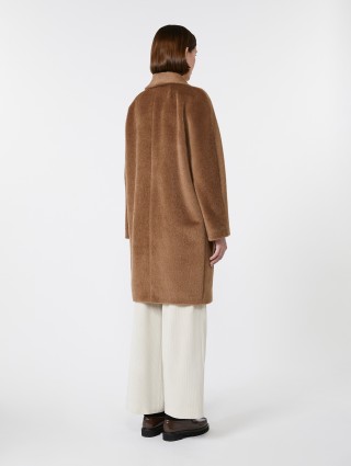 Коричневое пальто MAX MARA из альпаки и шерсти: фото 3 - Invogue