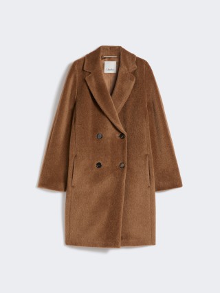 Коричневое пальто MAX MARA из альпаки и шерсти: фото - Invogue