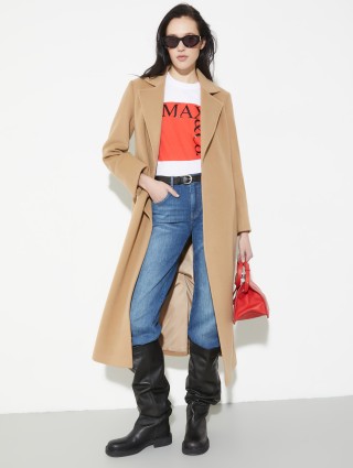 Темно-бежевое пальто MAX&CO из чистой шерсти: фото 1 - Invogue