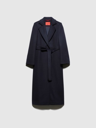 Темно-синее пальто MAX&CO из чистой шерсти: фото - Invogue