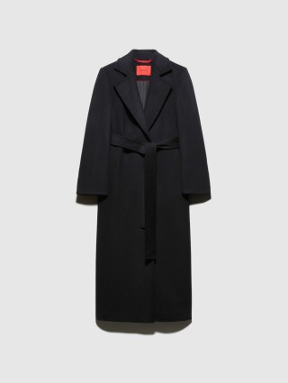 Черное пальто MAX&CO из чистой шерсти: фото - Invogue