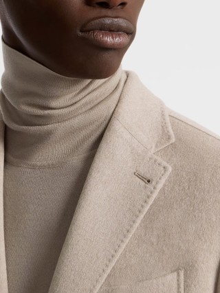 Бежевый меланжевый пиджак Zegna из кашемира: фото 3 - Invogue
