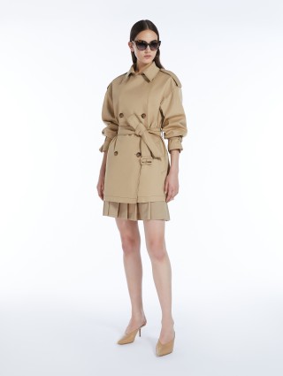 Бежевый тренч Max Mara короткий: фото 3 - Invogue