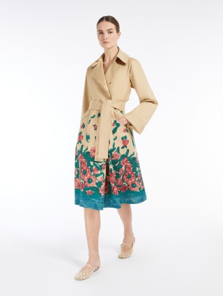 Бежевый плащ Weekend Max Mara с цветочным узором: фото 1 - Invogue