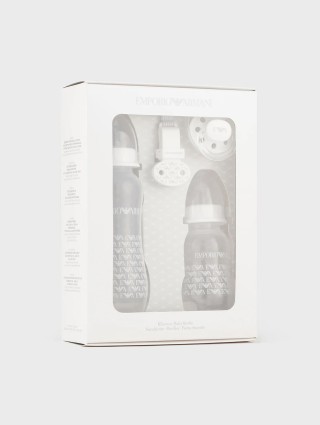 Білий набір Emporio Armani з пляшечок і пустушки: фото - Invogue