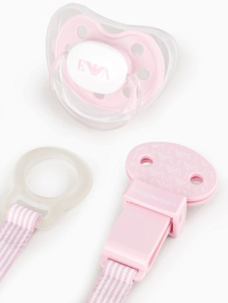 Рожевий набір Emporio Armani з пляшечок і пустушки: фото 3 - Invogue