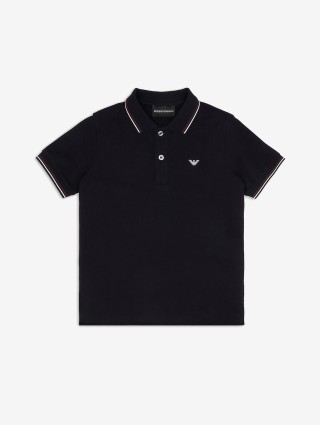 Темно-синє поло Emporio Armani зі смужками: фото - Invogue