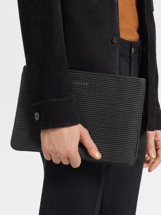 Чорний портфель ZEGNA: фото 1 - Invogue
