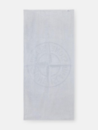 Голубое полотенце STONE ISLAND с логотипом: фото 2 - Invogue