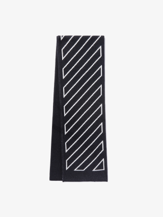 Черный шарф Off-White Kids из шерсти и хлопка: фото - Invogue