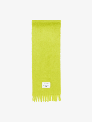 Зеленый шарф Acne Studios с логотипом: фото - Invogue