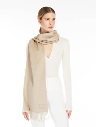 Бежевий шарф MAX MARA з кашеміру: фото 1 - Invogue