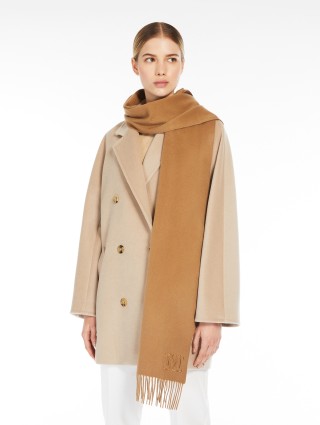 Бежевий шарф MAX MARA кашеміровий: фото 1 - Invogue
