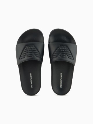 Синие шлепанцы EMPORIO ARMANI KIDS: фото 2 - Invogue