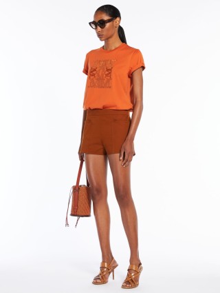 Коричневые шорты MAX MARA: фото 3 - Invogue