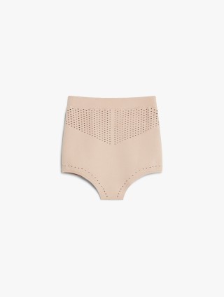 Пудровые шорты Max Mara из вискозной пряжи: фото - Invogue