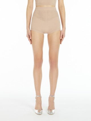 Пудровые шорты Max Mara из вискозной пряжи: фото 1 - Invogue